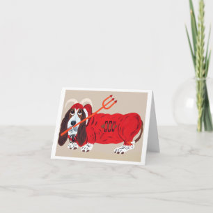 Basset Hound Duivel Feestdagen Kaart
