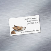 Basset Hound Ears Flappen in Wind Dog Walker Magnetisch Visitekaartje (Voorbeeld)