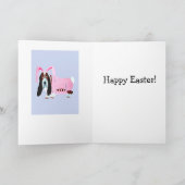 Basset Hound Easter Bunny Feestdagen Kaart (Binnen)