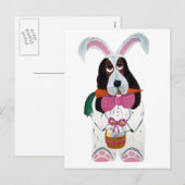 Basset Hound Easter Bunny Feestdagenkaart (Voorkant / Achterkant)