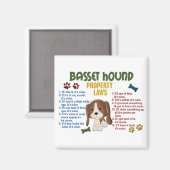Basset Hound Eigendomsrecht 4 Magneet (Voorkant / Achterkant)