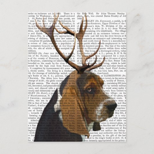 Basset Hound en Antlers Briefkaart (Voorkant)