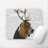 Basset Hound en Antlers Muismat (Met muis)