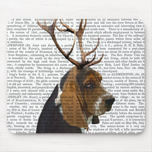 Basset Hound en Antlers Muismat (Voorkant)
