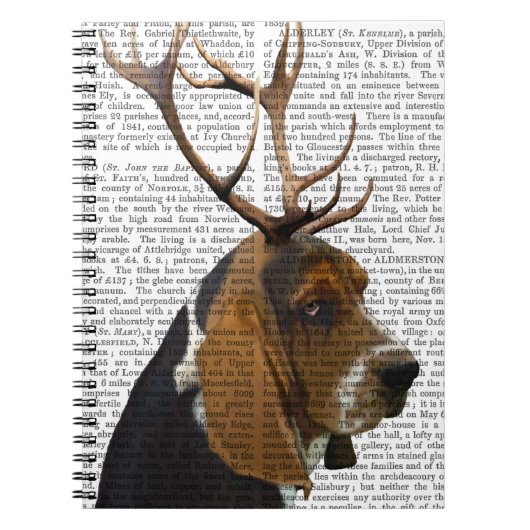 Basset Hound en Antlers Notitieboek (Voorkant)