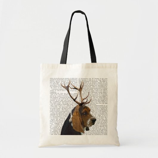 Basset Hound en Antlers Tote Bag (Voorkant)