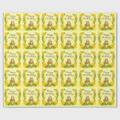 Basset Hound en gele rozen Cadeaupapier (Vlak)