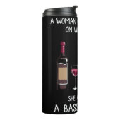 Basset Hound en wine Funny dog Thermosbeker (Gedraaid links)