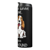 Basset Hound en wine Funny dog Thermosbeker (Geroteerd rechts)