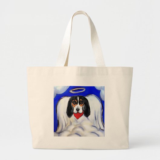 Basset Hound Engel Grote Tote Bag (Voorkant)
