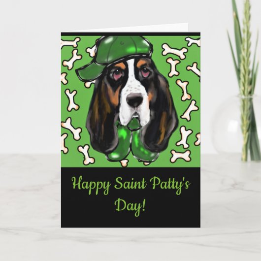 Basset Hound Feestdagen Kaart (Voorkant)