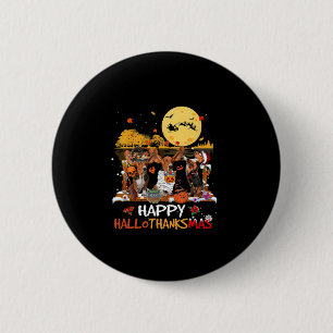 Basset Hound Fijne Hallothanksmas Halloween Thanks Ronde Button 5,7 Cm