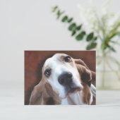 Basset Hound Fine Art Painting Portret Briefkaart (Staand voorkant)