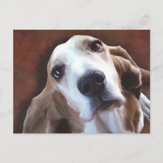 Basset Hound Fine Art Painting Portret Briefkaart (Voorkant)