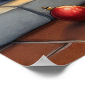 Basset Hound Fireplace with Christmas Lights Poster (Hoek)