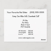 Basset Hound Flappende oren in Blue Sky Pet Sitter Briefkaart (Achterkant)