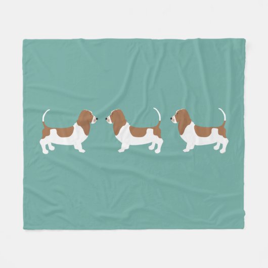 Basset Hound Fleece Blanket Deken (Voorkant (Horizontaal))