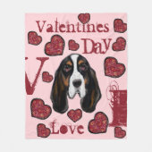 BASSET HOUND FLEECE DEKEN (Voorkant)