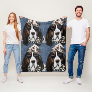 BASSET HOUND  FLEECE DEKEN