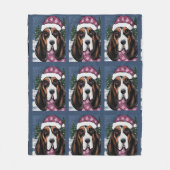BASSET HOUND FLEECE DEKEN (Voorkant)