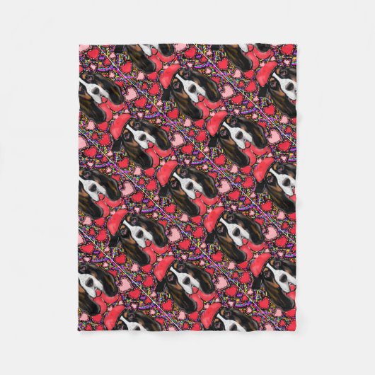 Basset Hound Fleece Deken (Voorkant)