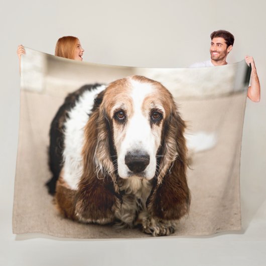 BASSET HOUND FLEECE DEKEN (In situ)
