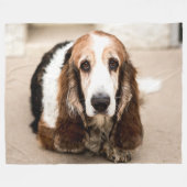 BASSET HOUND FLEECE DEKEN (Voorkant (Horizontaal))