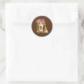 Basset hound flower crown waterverf art dog mama ronde sticker (Tas)