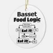 Basset Hound Food Logic Keramisch Ornament (Links)
