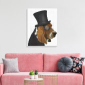 Basset Hound, Formal Hound en Pet Canvas Afdruk (Insitu (Woonkamer))