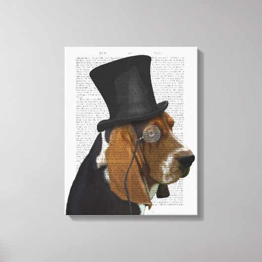 Basset Hound, Formal Hound en Pet Canvas Afdruk (Voorkant)