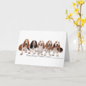 Basset Hound Friends Forever Kaart (Gele Bloem)