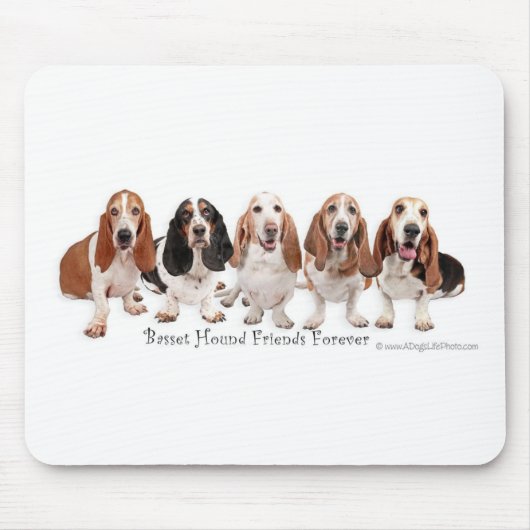 Basset Hound Friends Forever Muismat (Voorkant)