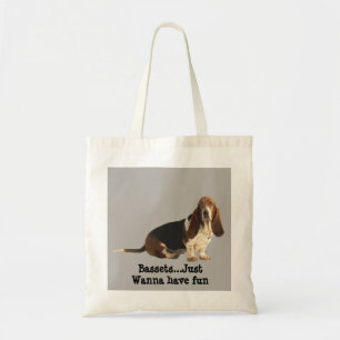 Basset Hound Fun Loving Canvas tas