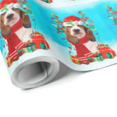 Basset Hound Genieten in de sneeuw met kerstcadeau Cadeaupapier (Rol Hoek)