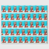 Basset Hound Genieten in de sneeuw met kerstcadeau Cadeaupapier (Vlak)