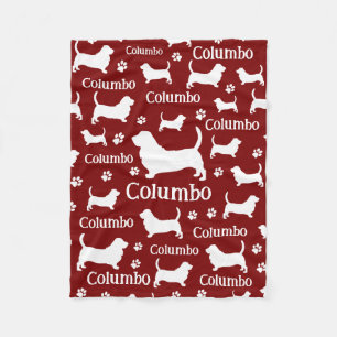 Basset Hound Gepersonaliseerde Hond Deken Cranberr