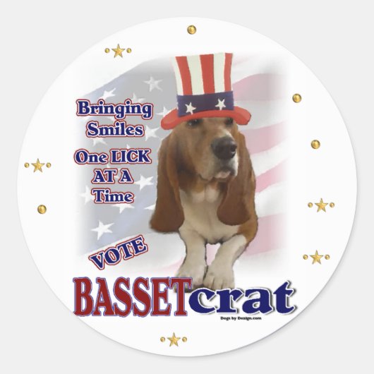 Basset Hound Gifts Ronde Sticker (Voorkant)