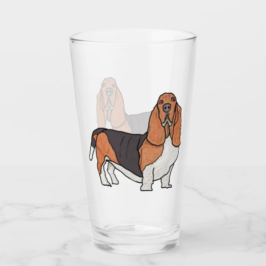 Basset Hound Glas (Voorkant)