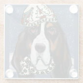 BASSET HOUND GLAZEN ONDERZETTER (Achterkant)