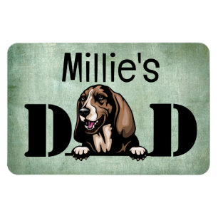 Basset Hound gluurt gepersonaliseerde papa Magneet