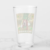 Basset Hound Gold Happy St. Patricks Day Glas (Achterkant)