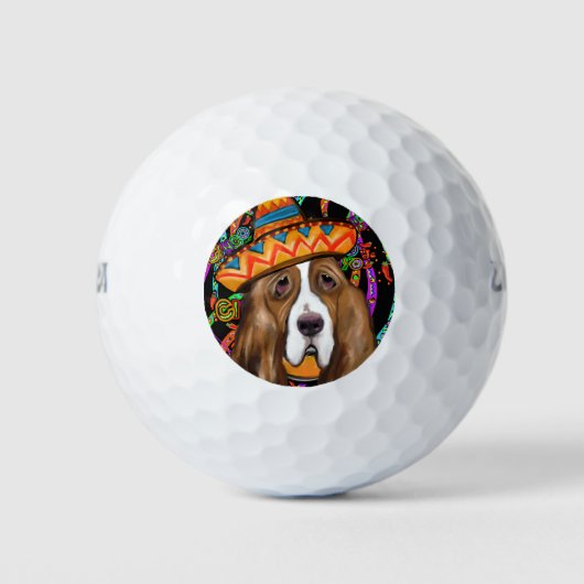 BASSET HOUND GOLFBALLEN (Voorkant)
