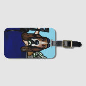 BASSET HOUND GOLFER BAGAGELABEL (Voorkant (horizontaal))