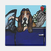 BASSET HOUND GOLFER MAGNEET (Voorkant)