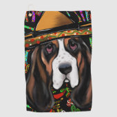 BASSET HOUND GOLFHANDDOEK (Voorkant)