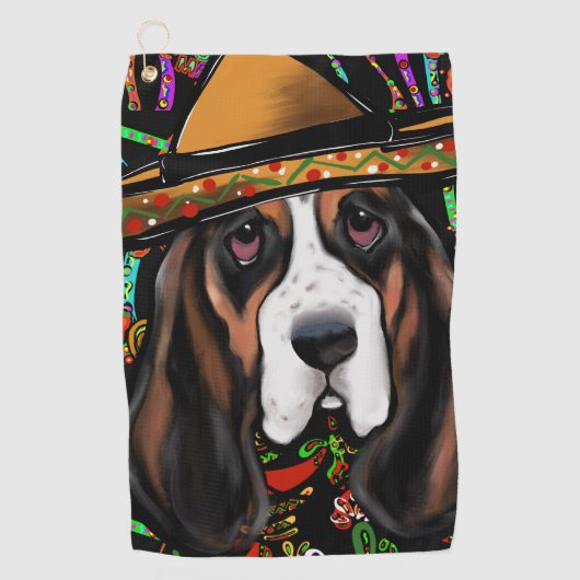 BASSET HOUND GOLFHANDDOEK (Voorkant)