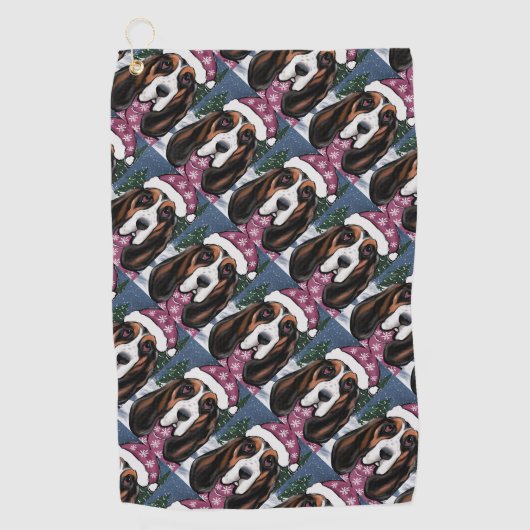 BASSET HOUND  GOLFHANDDOEK (Voorkant)