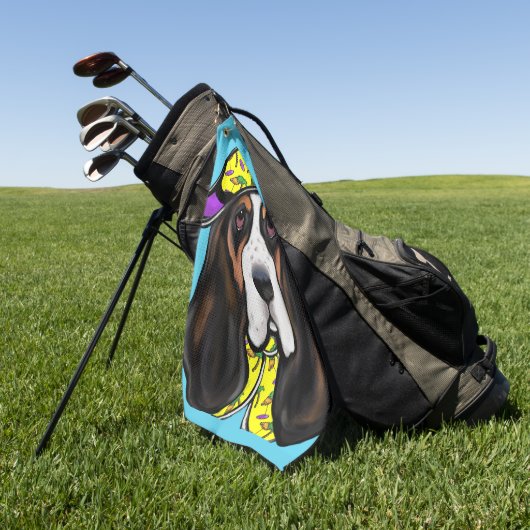 Basset Hound  Golfhanddoek (Groen)