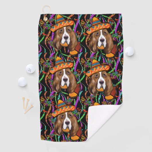 BASSET HOUND GOLFHANDDOEK (Insitu)